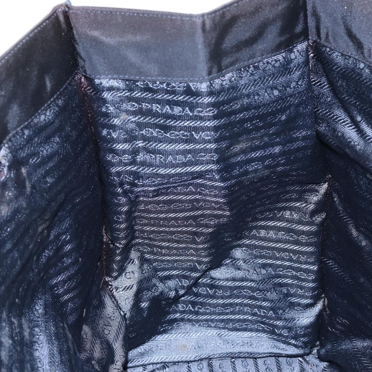 Prada Metal Handles Tote Tessuto, BLACK, NYLON, Tote bag