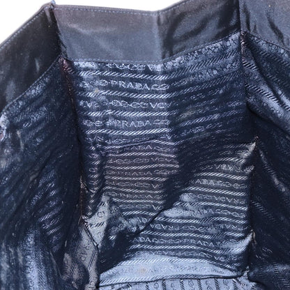 Prada Metal Handles Tote Tessuto, BLACK, NYLON, Tote bag