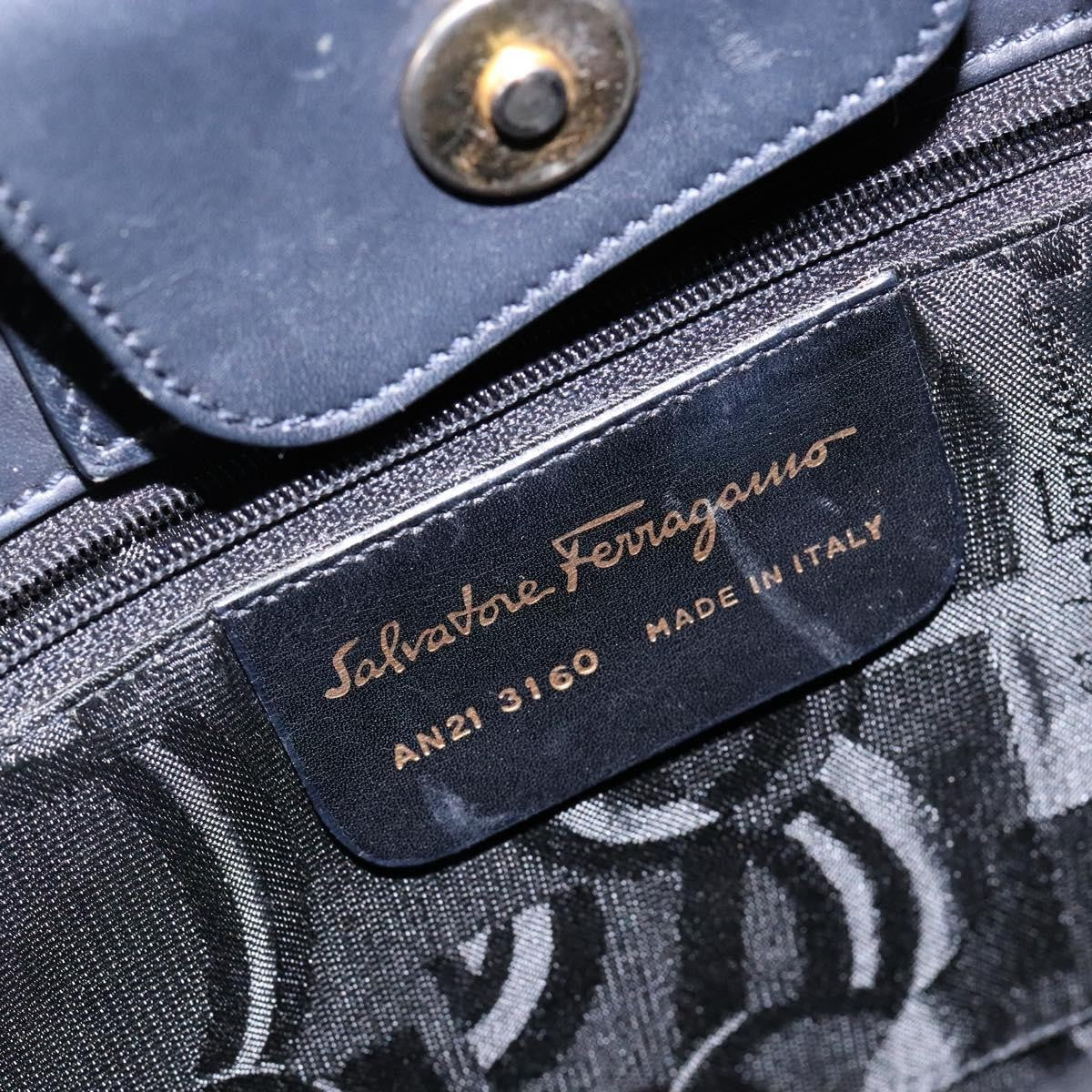 Salvatore Ferragamo Gancini Shoulder Bag Leather, BLACK, LEATHER, Shoulder bag