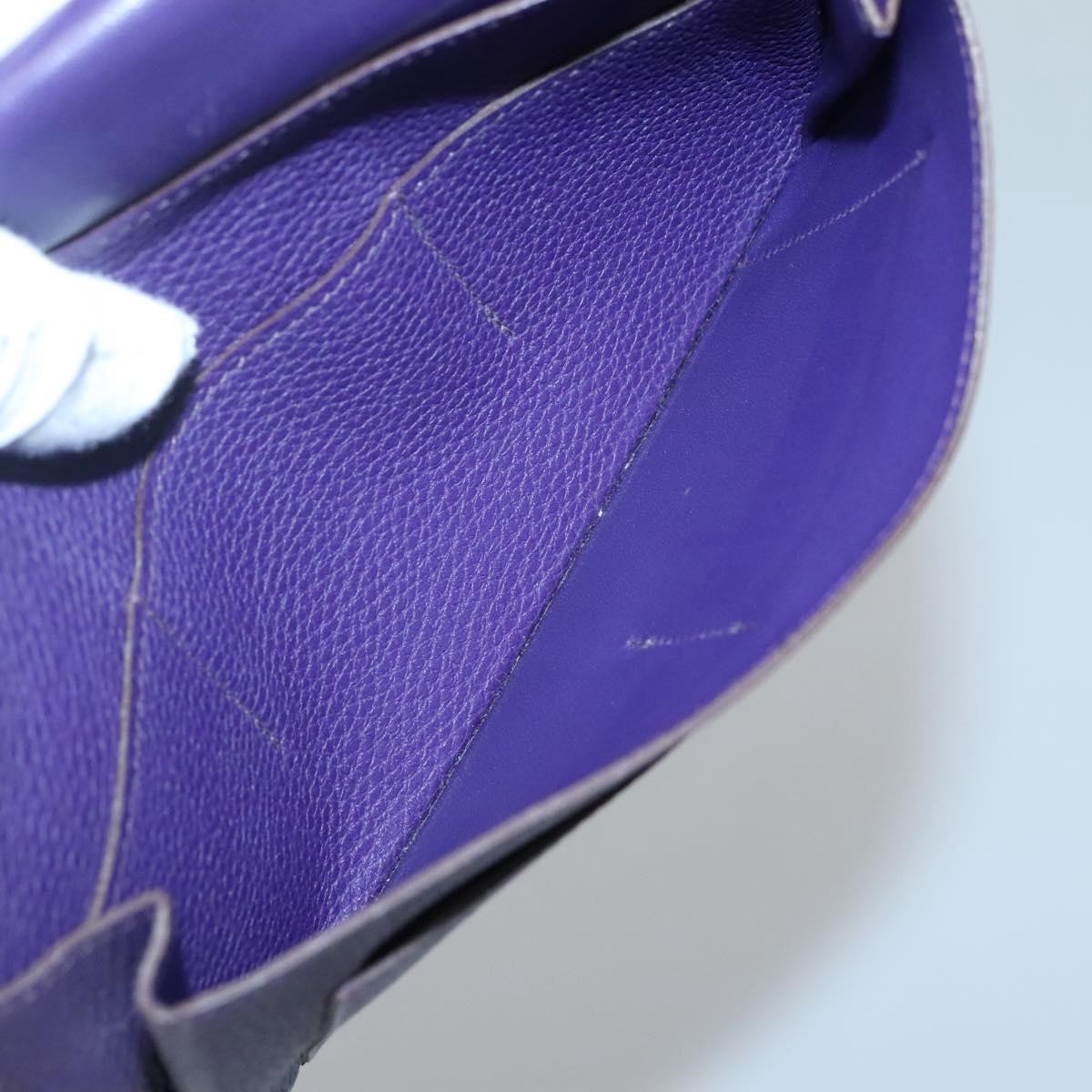 Hermes Dogon Duo Combined Wallet Leather, PURPLE, LEATHER, Wallets