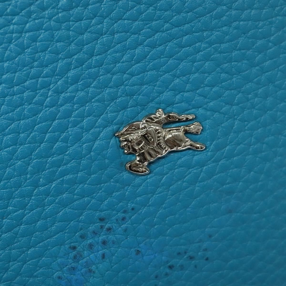 Burberry Tote Leather, BLUE, LEATHER, Tote bag