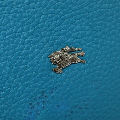 Burberry Tote Leather, BLUE, LEATHER, Tote bag