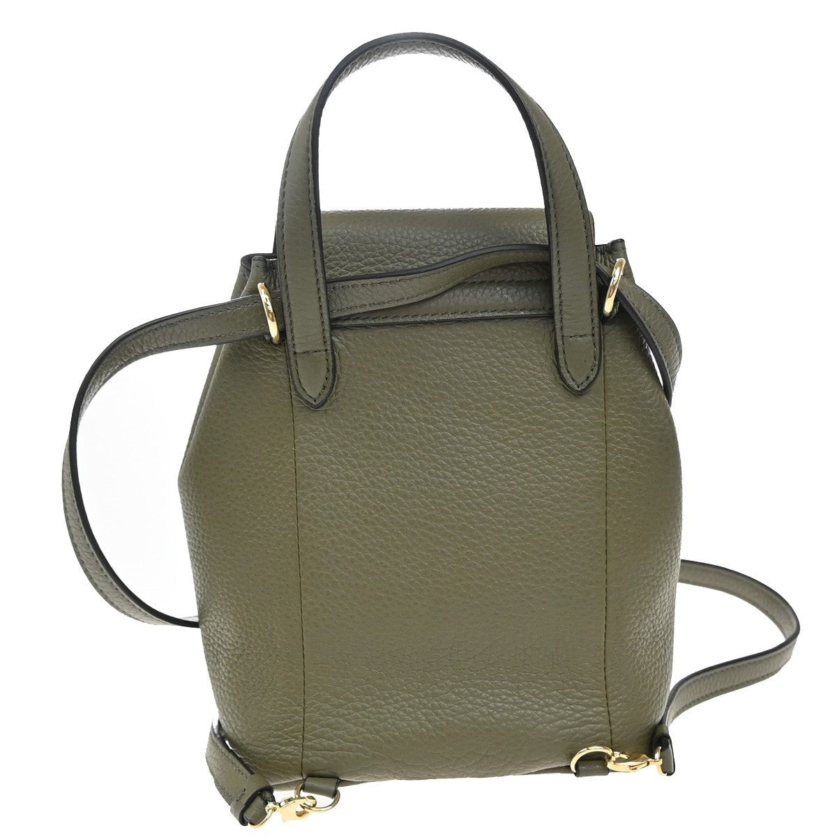 Salvatore Ferragamo Gancini Backpack Leather, KHAKI, LEATHER, Backpack