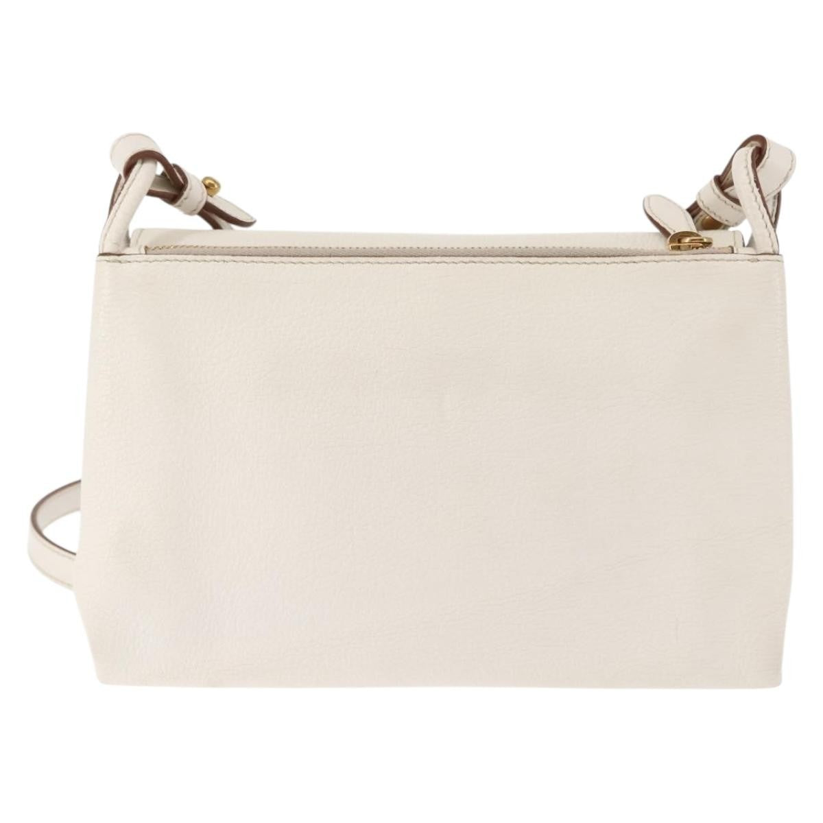 Prada Flap Crossbody Bag Vitello Daino, WHITE, LEATHER, Shoulder bag