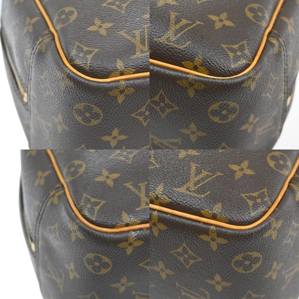 Louis Vuitton Deauville Handbag Monogram Canvas, BROWN, LEATHER, Handbag