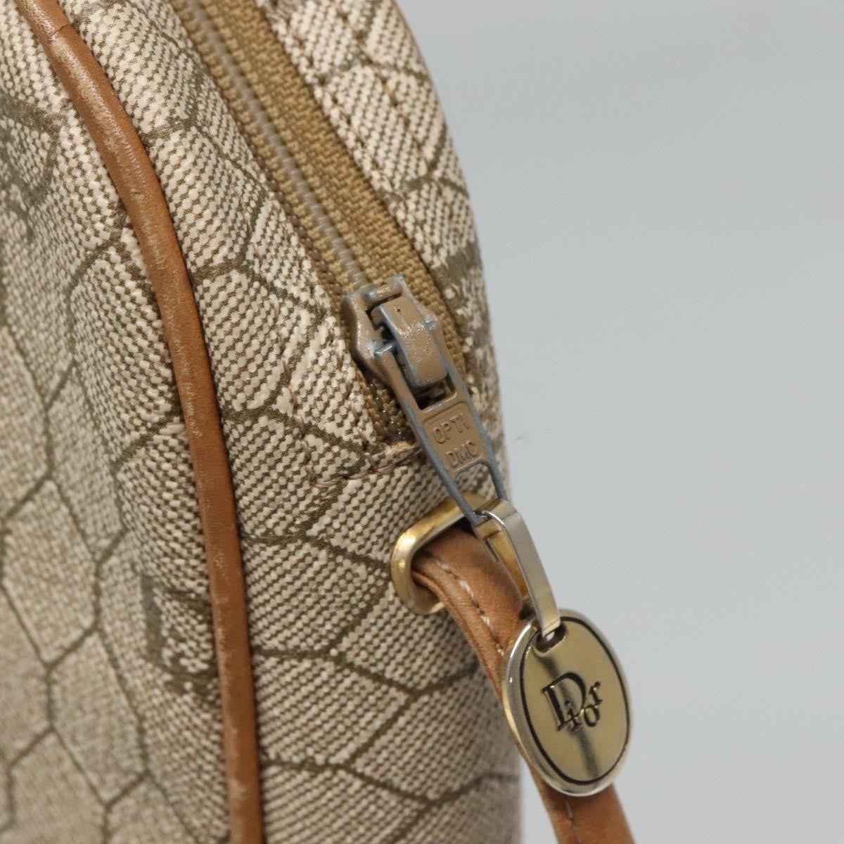 Christian Dior Vintage Honeycomb Shoulder Bag Canvas, BEIGE, CANVAS, Shoulder bag