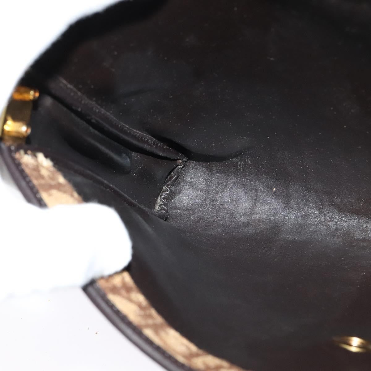 Christian Dior Vintage Trotter Flap Shoulder Bag Canvas, BROWN, CANVAS, Shoulder bag