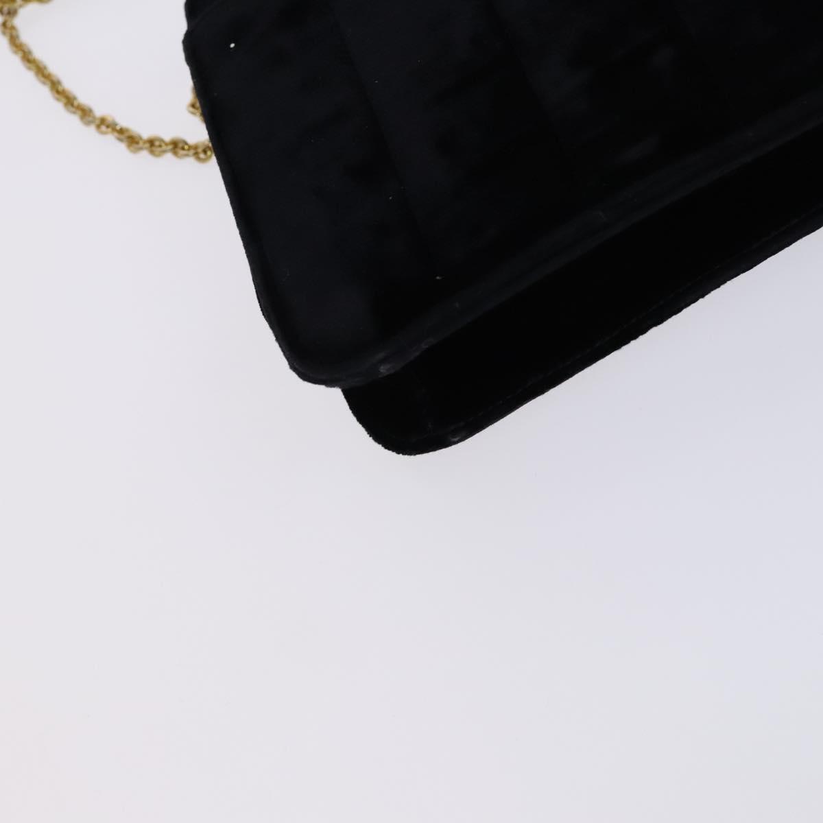 Chanel Wallet on Chain Quilted Velvet, BLACK, VELVET, Shoulder bag