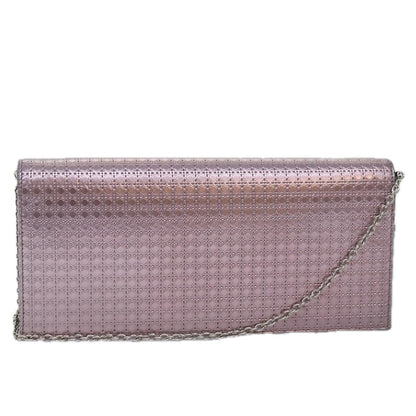 Christian Dior Lady Dior Croisiere Chain Wallet Micro Cannage Metallic Calfskin, PINK, LEATHER, Shoulder bag