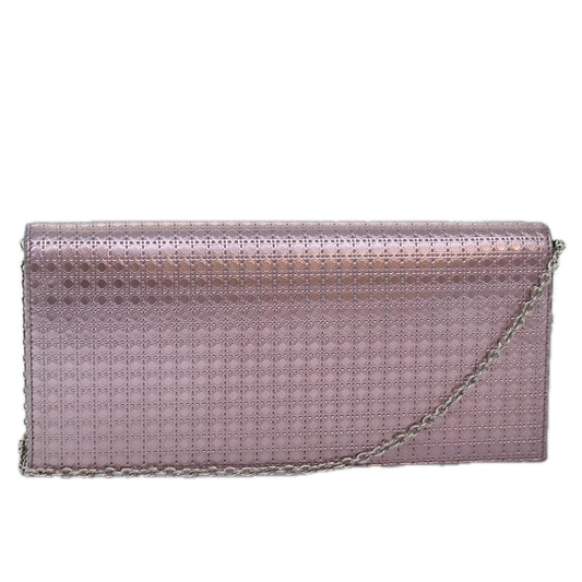 Christian Dior Lady Dior Croisiere Chain Wallet Micro Cannage Metallic Calfskin, PINK, LEATHER, Shoulder bag