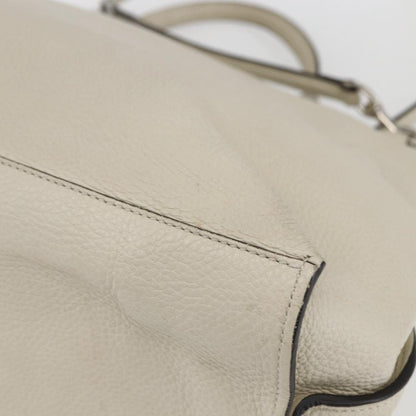Gucci Bamboo Daily Top Handle Bag Leather, WHITE, LEATHER, Handbag