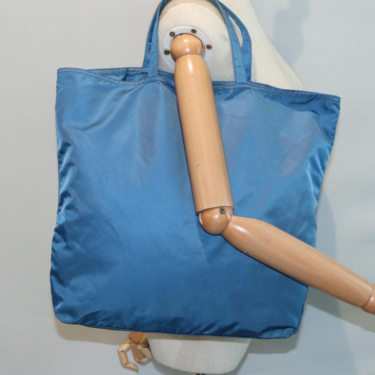Prada Robot Open Tote Tessuto, BLUE, NYLON, Tote bag