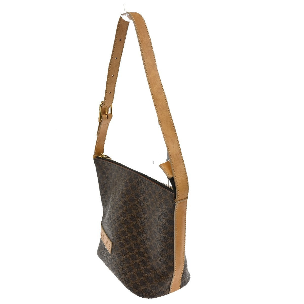 Celine Macadam Shoulder Bag PVC Leather, BROWN, CANVAS, Shoulder bag