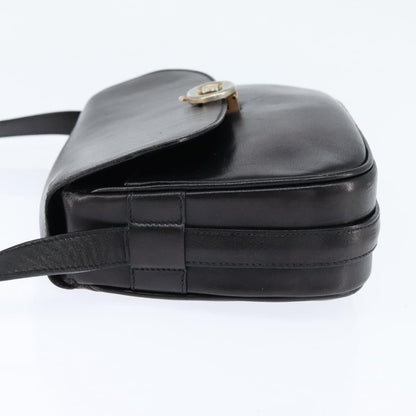 Celine Shoulder Bag Leather, BLACK, LEATHER, Shoulder bag