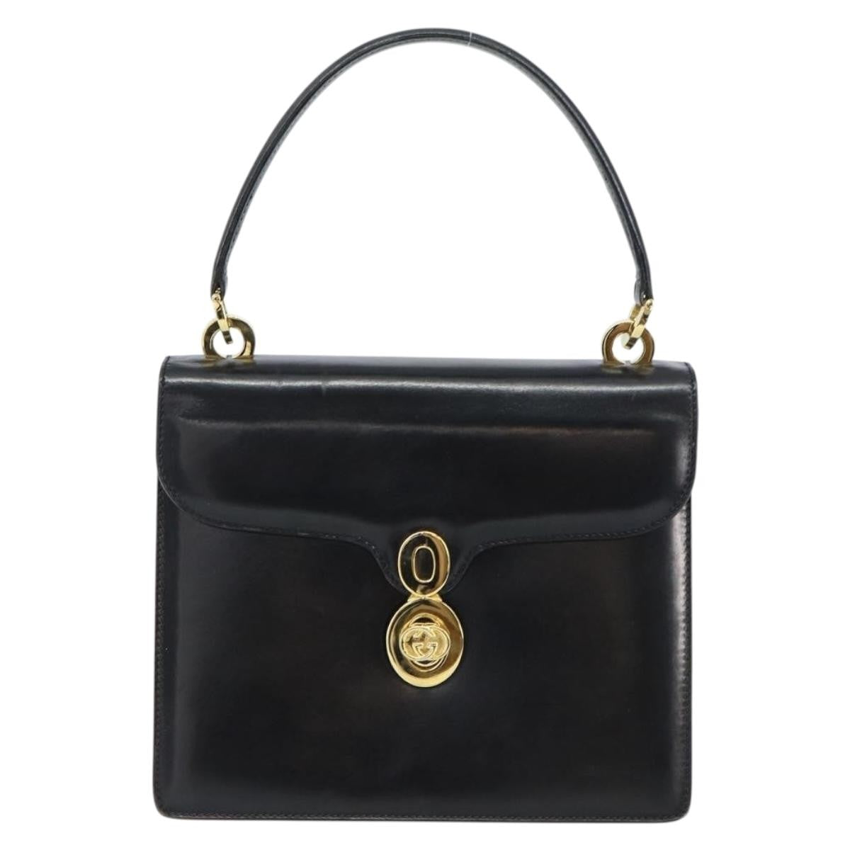 Gucci Vintage Handbag Leather, BLACK, LEATHER, Handbag