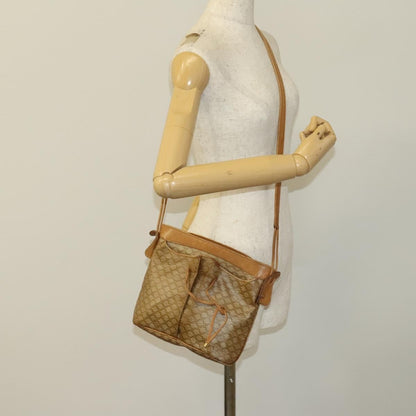 Celine Macadam Shoulder Bag Leather, BEIGE, CANVAS, Shoulder bag