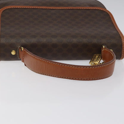 Celine Macadam Handbag Macadam with leather, BROWN, CANVAS, Handbag