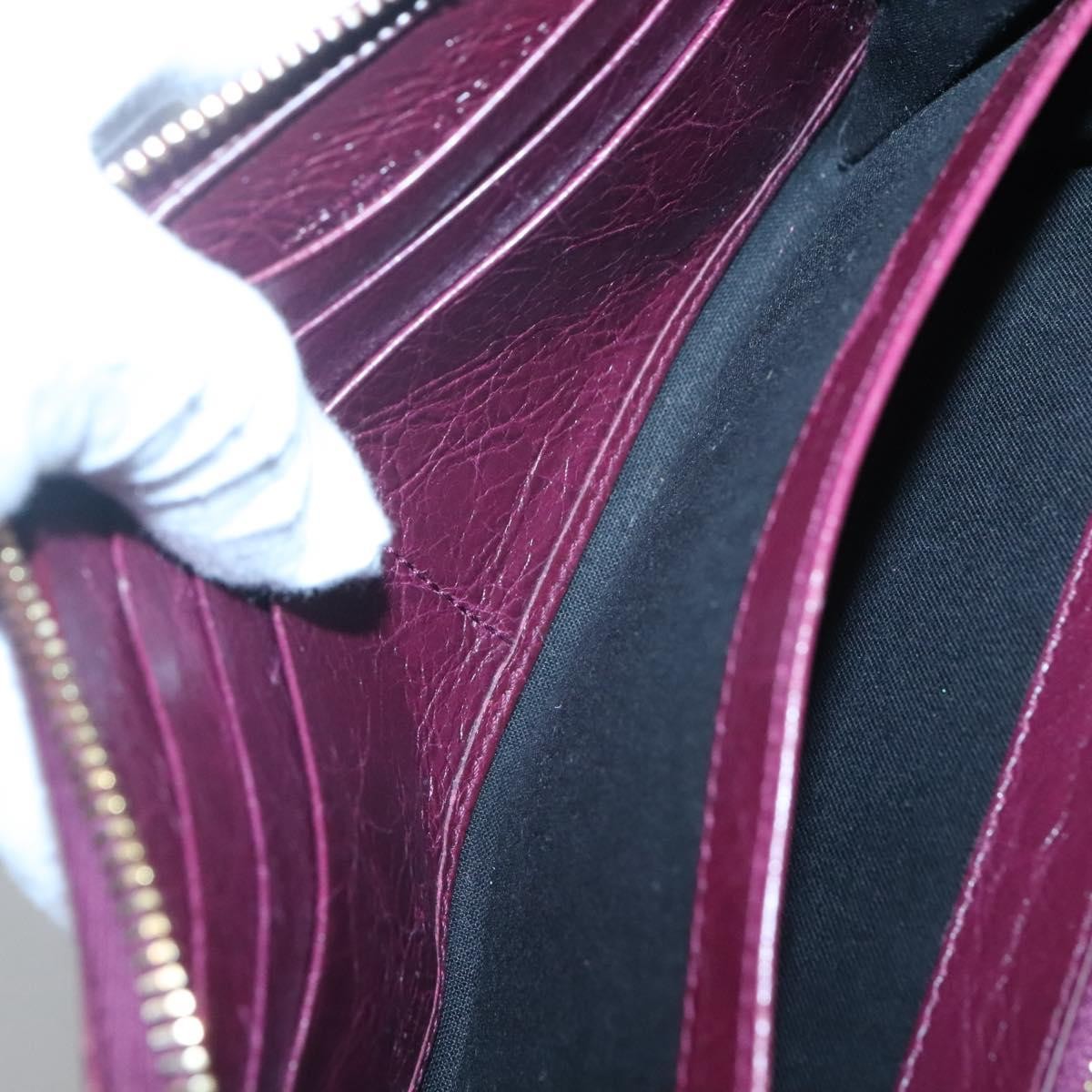 Balenciaga Classic Continental Zip Around Wallet Leather, PURPLE, LEATHER, Wallets