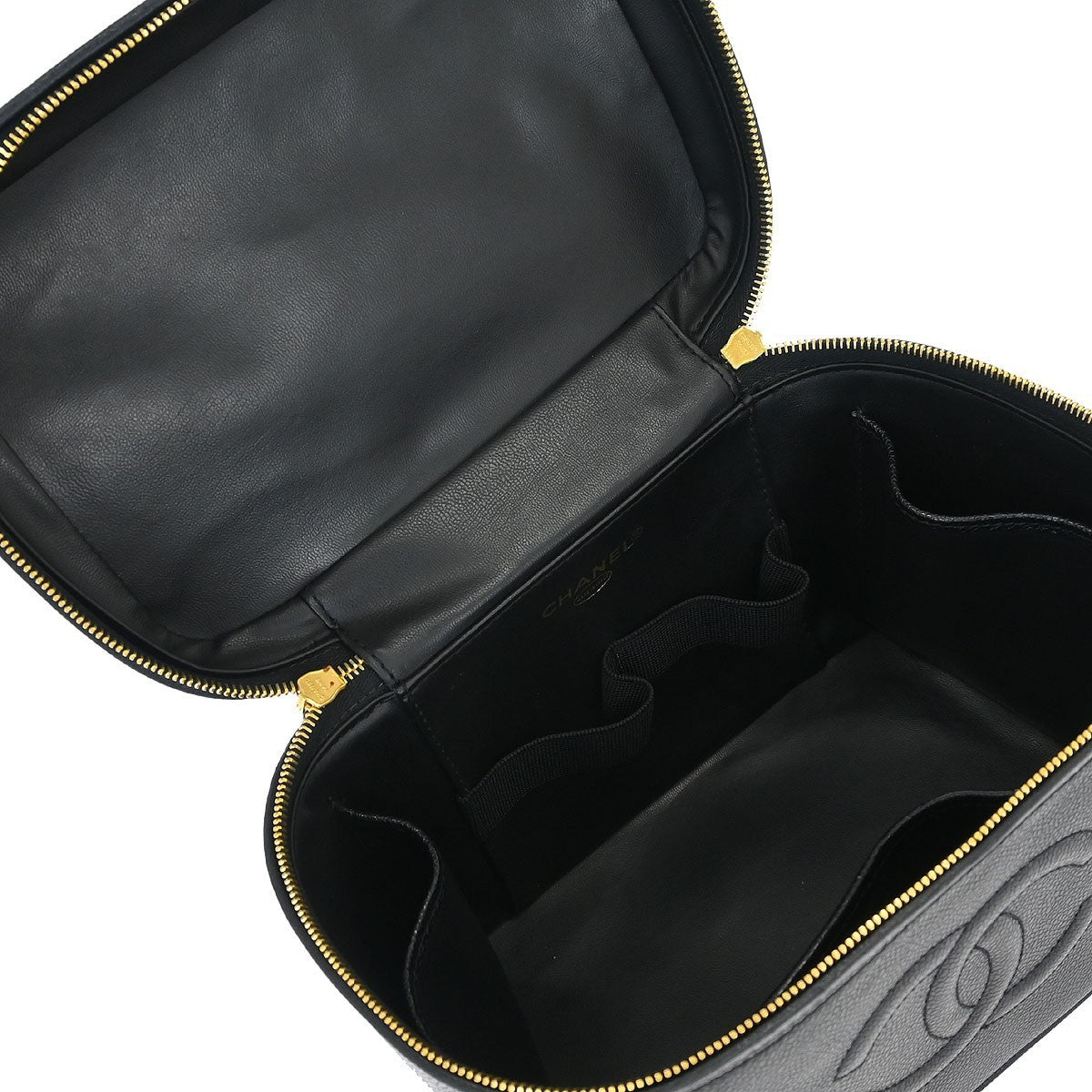 Chanel Vintage Timeless Vanity Case Caviar, BLACK, LEATHER, Handbag