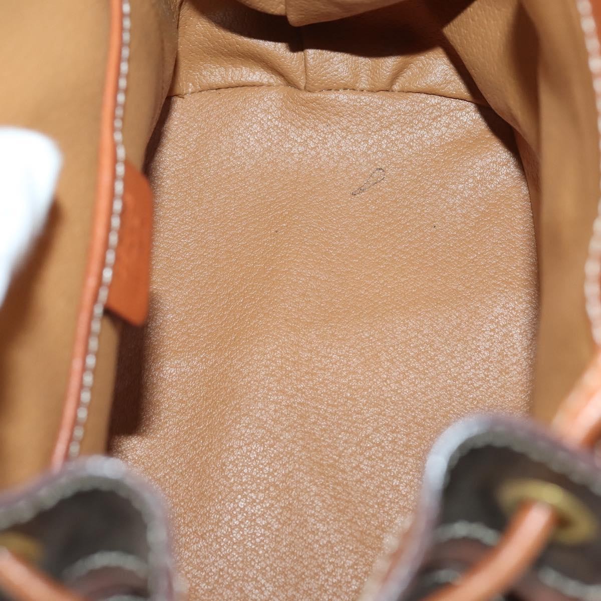 Celine Vintage Macadam Backpack Canvas and Leather, BROWN, CANVAS, Backpack