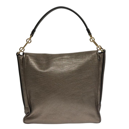Loewe Anagram handbag Leather, METALLIC, LEATHER, Handbag