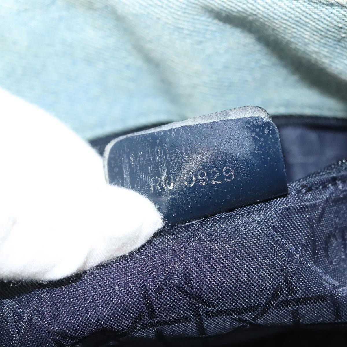 Christian Dior Vintage Lady Dior Bag Cannage Quilt Denim, BLUE, CANVAS, Tote bag