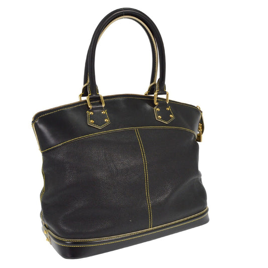 Louis Vuitton Suhali Lockit Handbag Leather, BLACK, LEATHER, Handbag