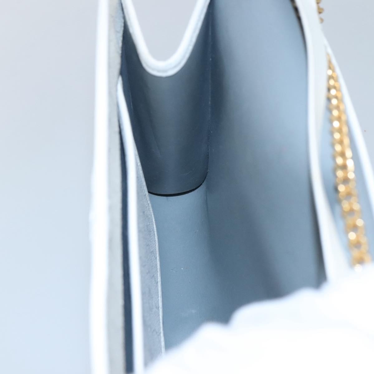 Christian Dior Vintage Honeycomb chain Canvas, WHITE, CANVAS, Handbag