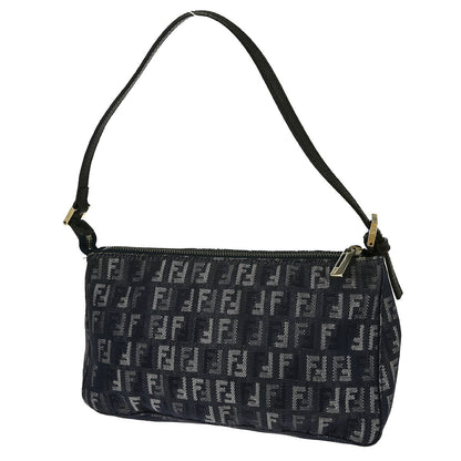 Fendi Belted Pochette Zucca Canvas, BLUE, CANVAS, Clutche & pouche