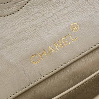 Chanel Vintage Envelope Flap Bag Quilted Lambskin, BEIGE, LEATHER, Clutche & pouche
