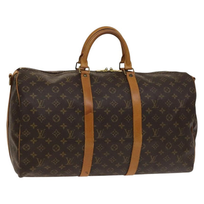 Louis Vuitton Keepall Bandouliere Bag Monogram Canvas, BROWN, CANVAS, Travel bag