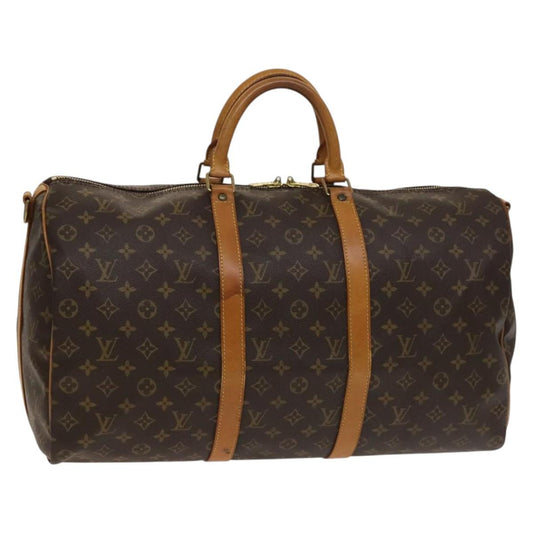 Louis Vuitton Keepall Bandouliere Bag Monogram Canvas, BROWN, CANVAS, Travel bag