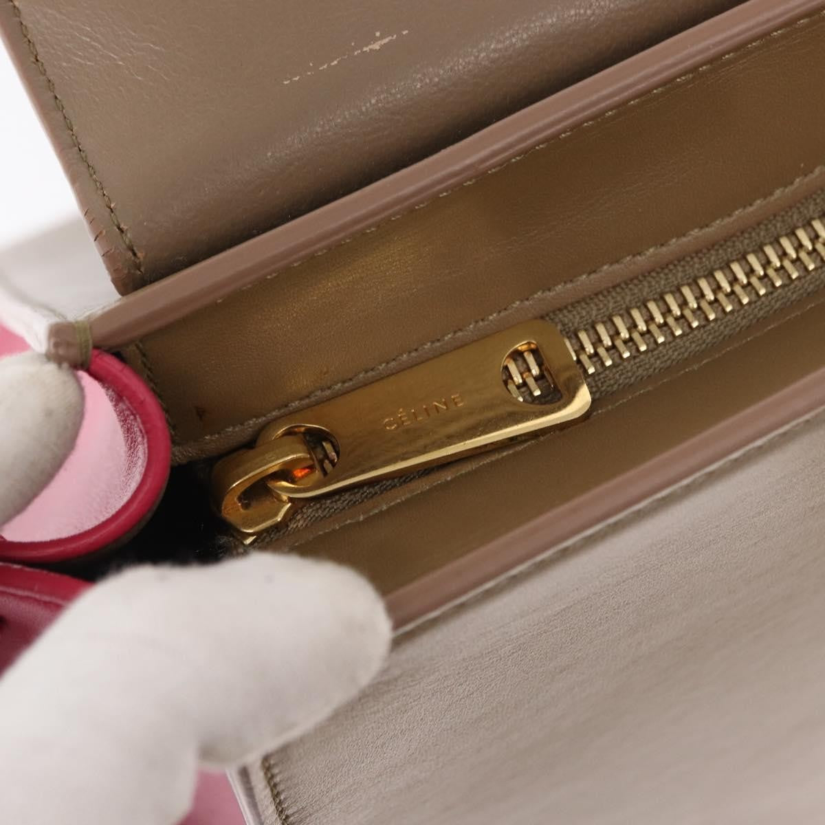 Celine Bicolor Trapeze Bag Leather, BEIGE, LEATHER, Handbag