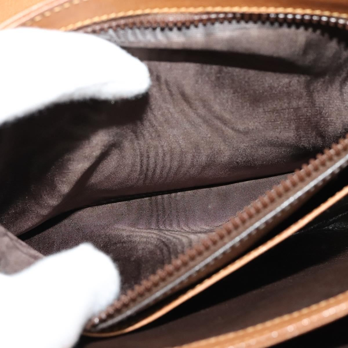 Gucci Vintage Flap Crossbody Bag Leather, BROWN, LEATHER, Shoulder bag