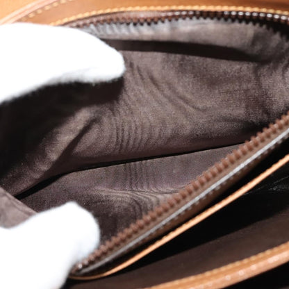 Gucci Vintage Flap Crossbody Bag Leather, BROWN, LEATHER, Shoulder bag