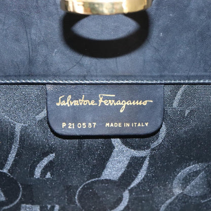 Salvatore Ferragamo Vintage Gancini Chain Shoulder Bag Leather, BLACK, LEATHER, Shoulder bag