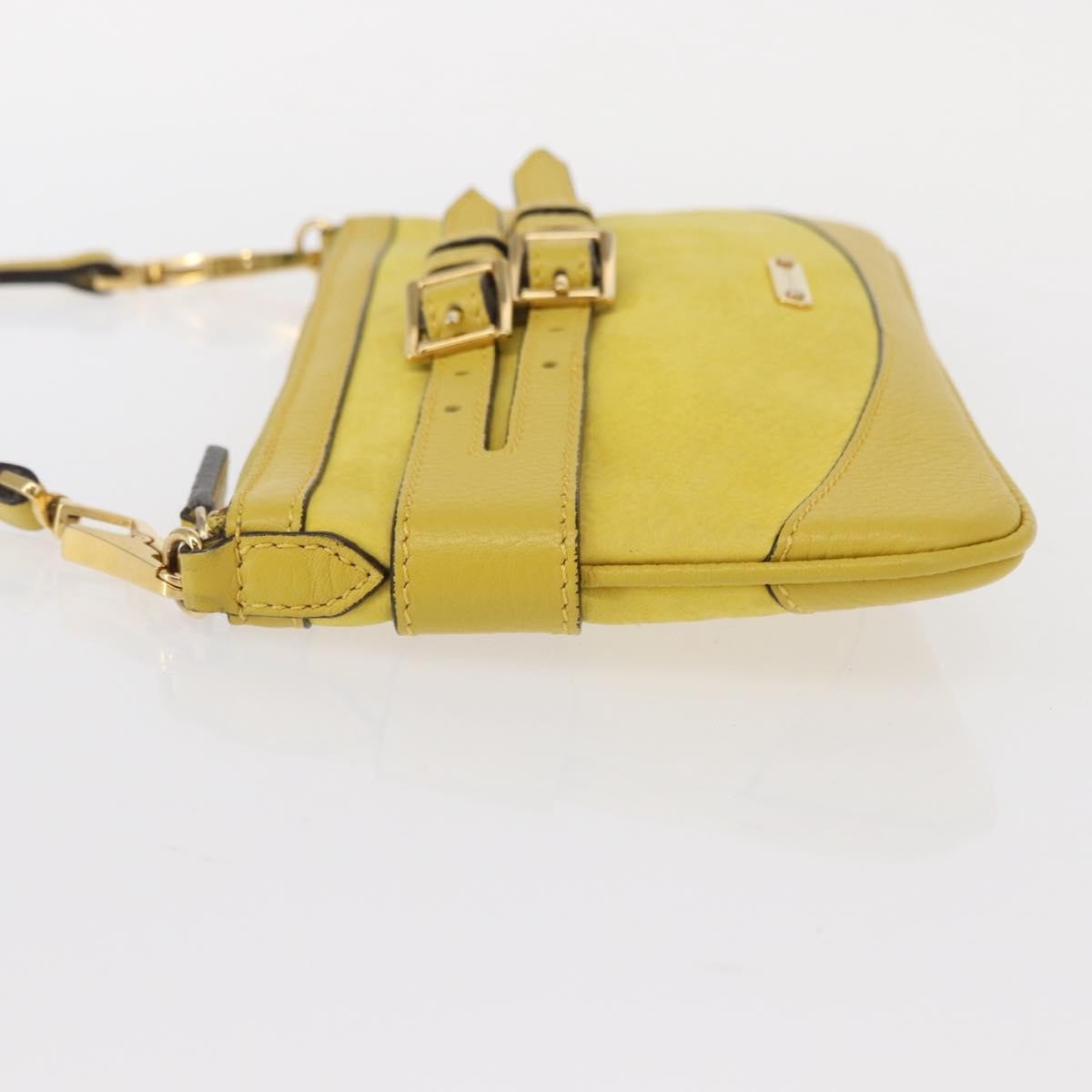 Burberry Vintage Shoulder Bag Leather, YELLOW, LEATHER, Shoulder bag