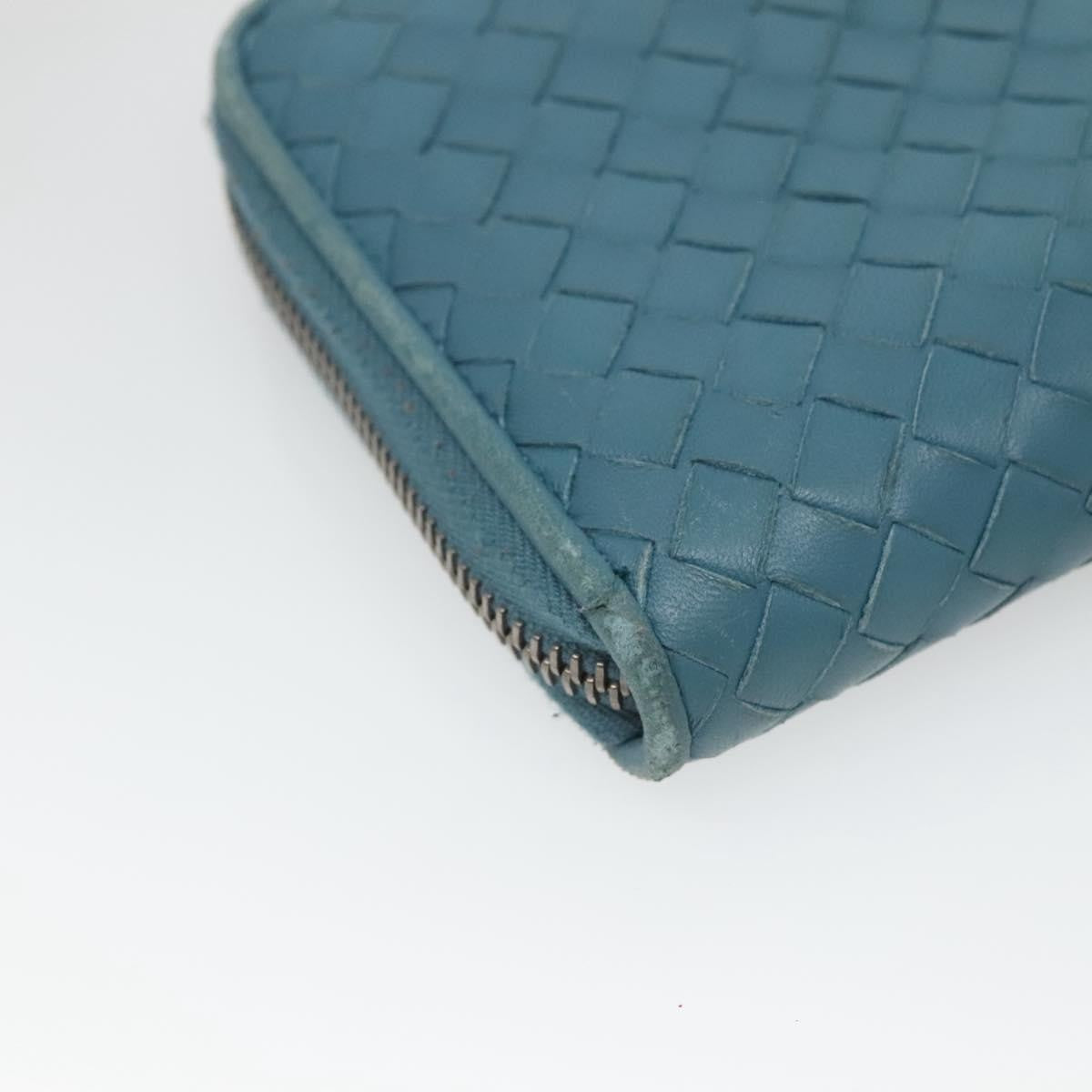 Bottega Veneta Intrecciato Wallet Leather, BLUE, LEATHER, Wallets