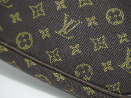Louis Vuitton Mini pochette accessoire Min Lin Canvas, BROWN, CANVAS, Clutche & pouche
