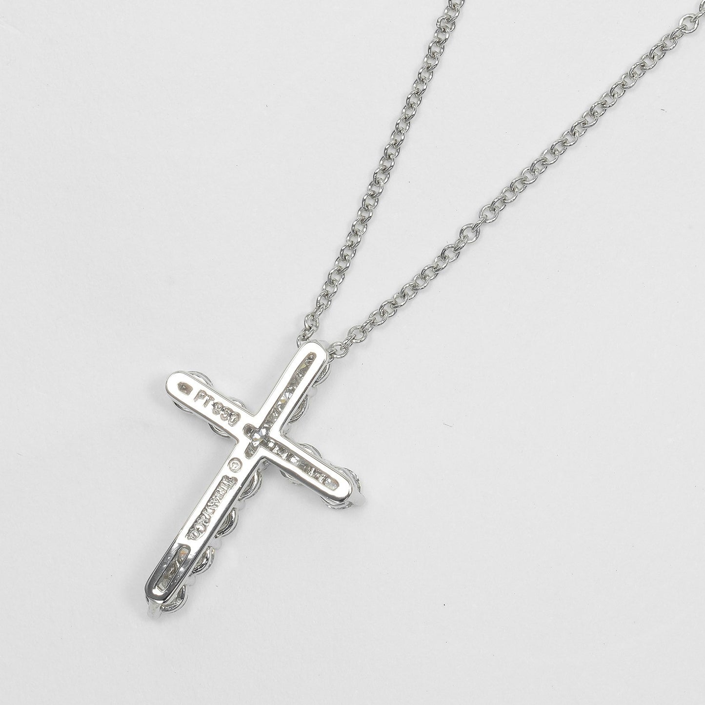 Tiffany & Co. Cross Pendant Platinum and Diamonds, SILVER, PLATINUM, Pendant & Charms