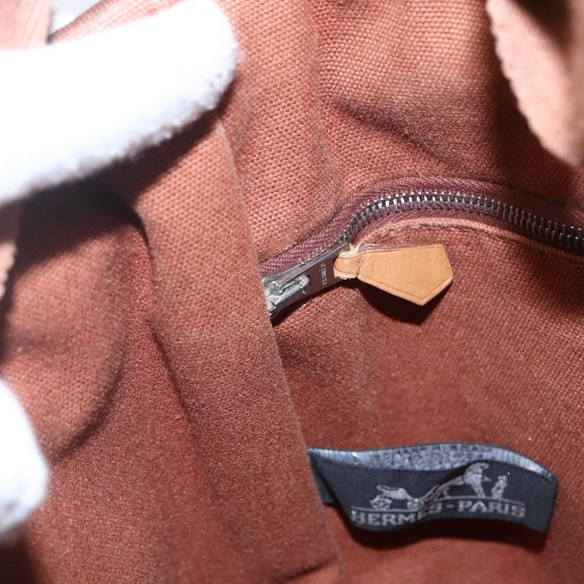 Hermes Saxo Handbag Toile, BEIGE, CANVAS, Handbag