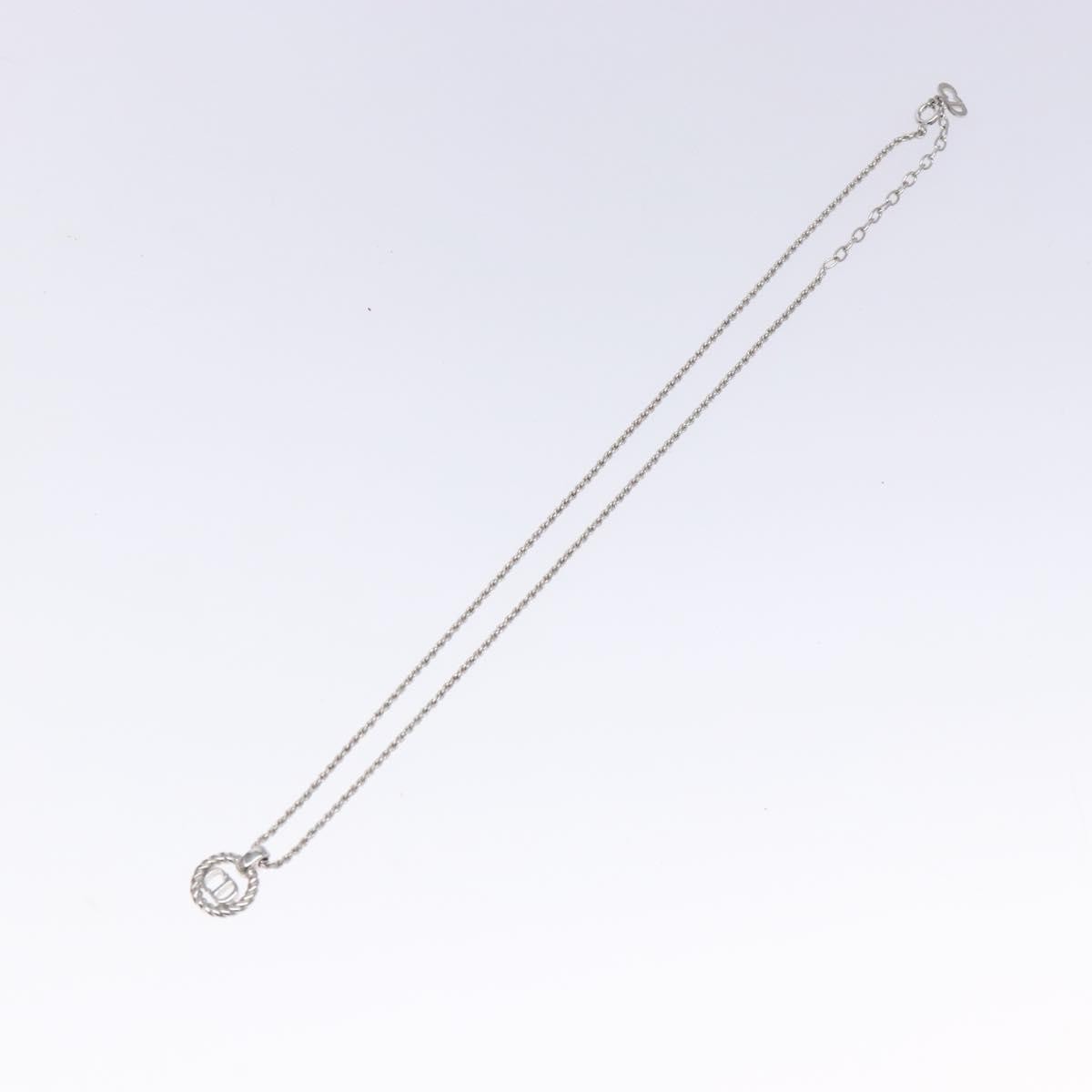 Christian Dior CD Round Pendant Necklace Metal, SILVER, METAL, Necklace