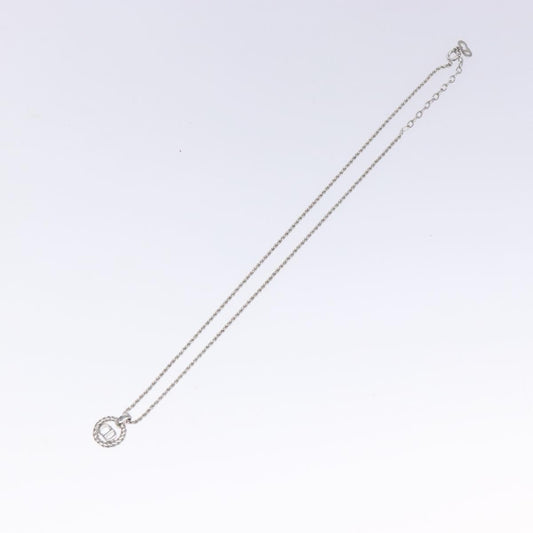 Christian Dior CD Round Pendant Necklace Metal, SILVER, METAL, Necklace