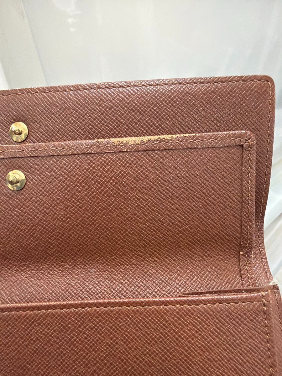 Louis Vuitton Vintage Sarah Wallet Monogram Canvas, BROWN, CANVAS, Wallets