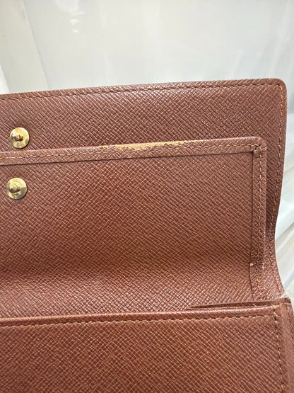 Louis Vuitton Vintage Sarah Wallet Monogram Canvas, BROWN, CANVAS, Wallets