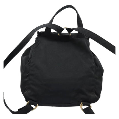 Prada Flap Drawstring Backpack Tessuto, BLACK, NYLON, Backpack