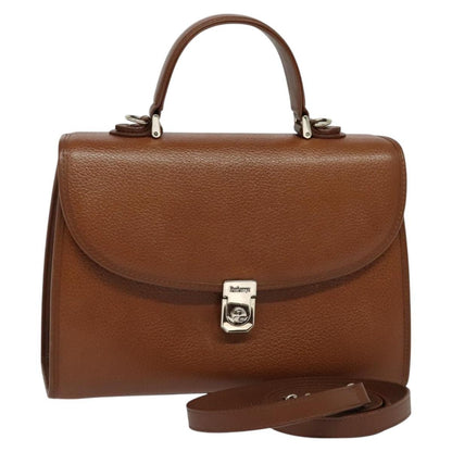 Burberry Vintage Handbag Leather, BROWN, LEATHER, Handbag