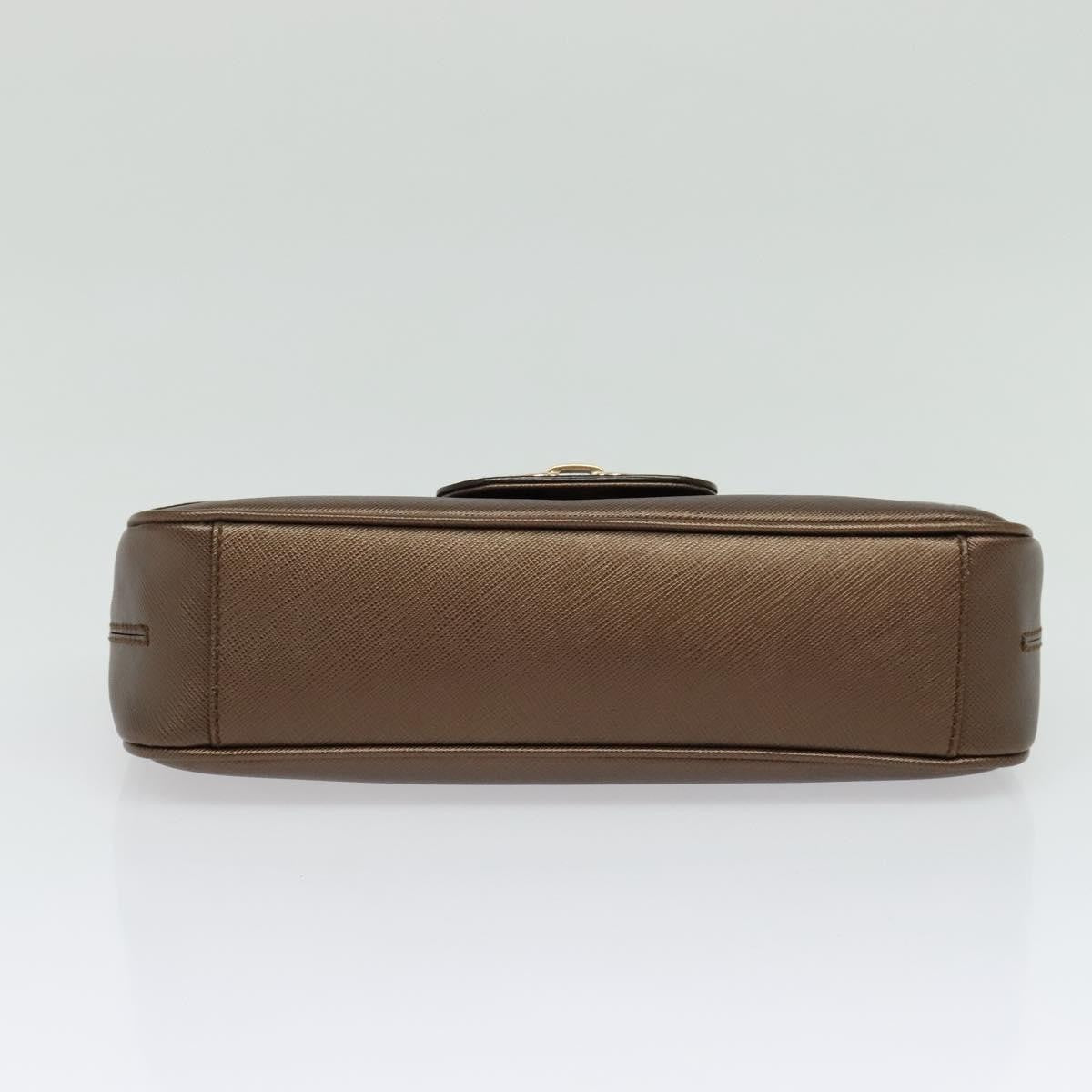 Salvatore Ferragamo Gancini Chain Shoulder bag Leather, BROWN, LEATHER, Shoulder bag