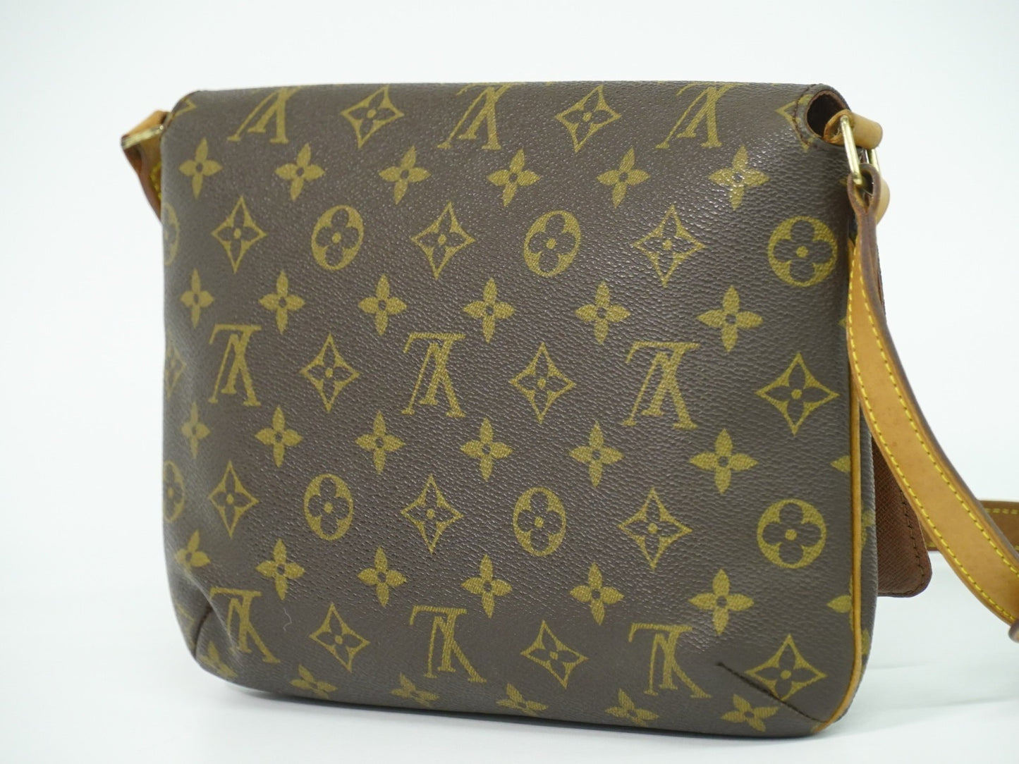 Louis Vuitton Musette Tango Handbag Monogram Canvas, BROWN, CANVAS, Shoulder bag