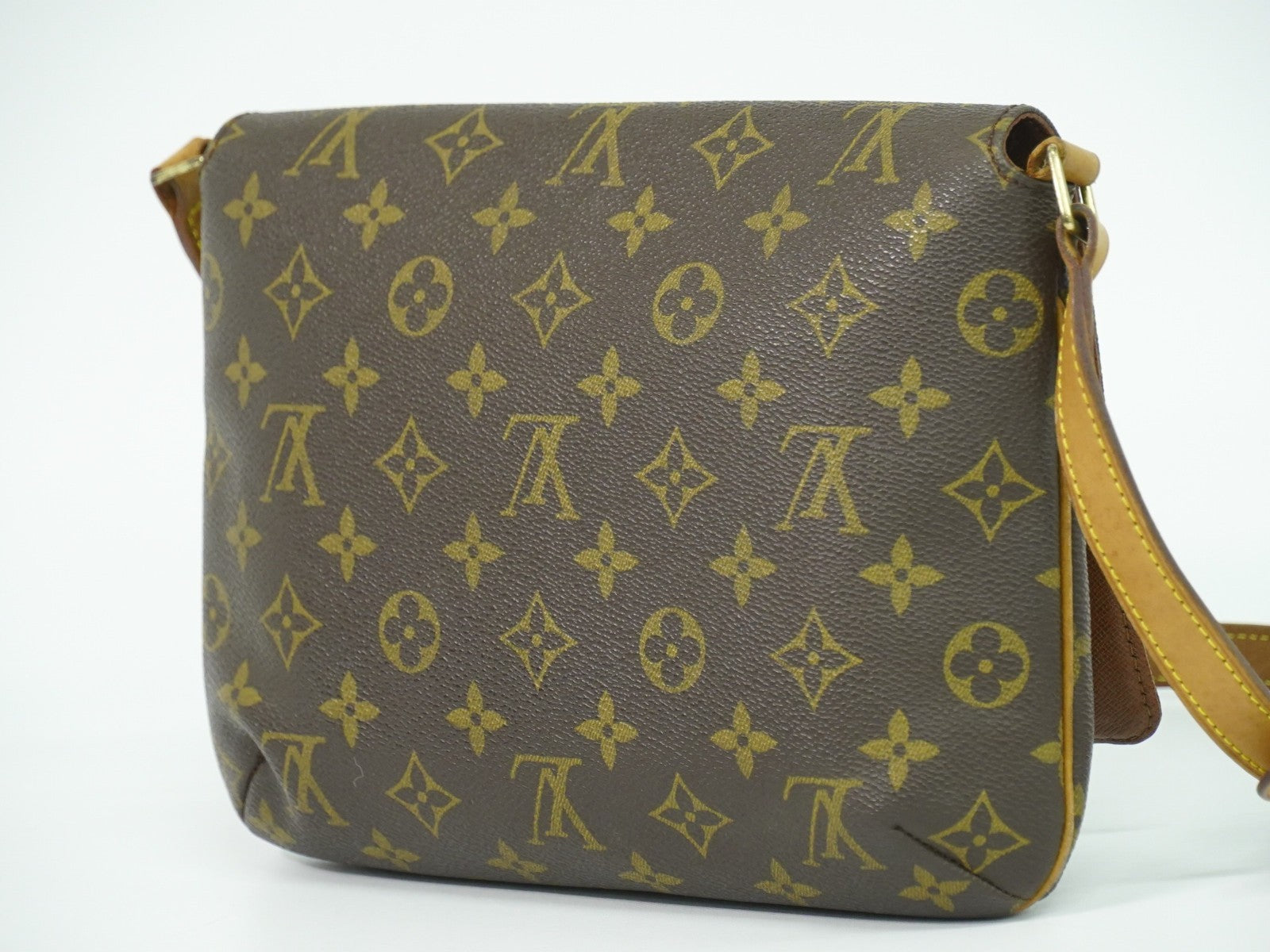 Louis Vuitton Musette Tango Handbag Monogram Canvas, BROWN, CANVAS, Shoulder bag